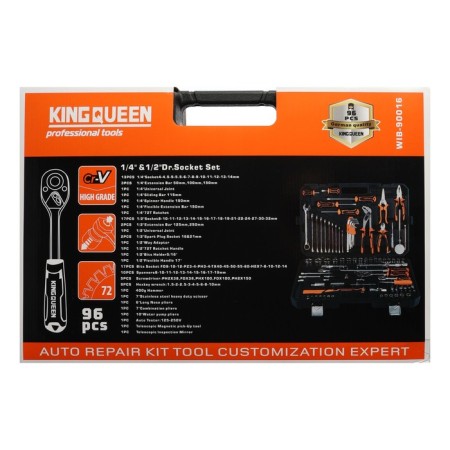 Set of instruments Universal Kingqueen Wib-90016, 72 tooth, 1/2 1/4 ", 96 items-4