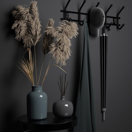 Wall hanger for 5 hooks "Complex 5", Black color-4