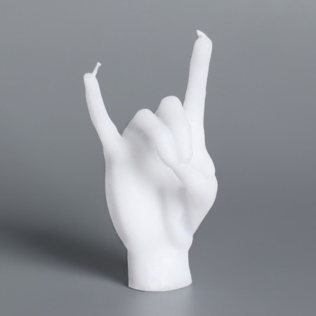Figure candle "hand-koza", 10x4 cm, white-2