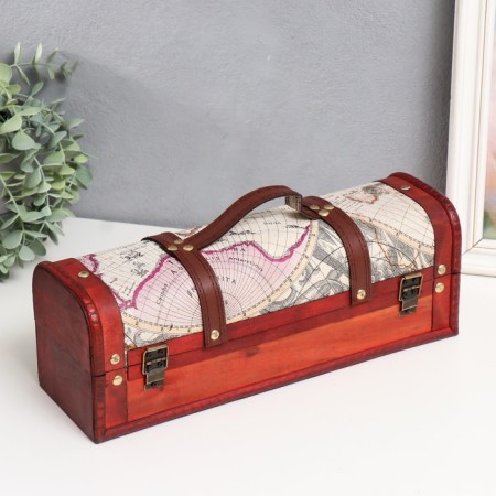 Casket for a bottle "Geography" 33.5x11x12 cm mix-3