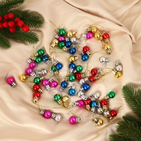 Set of balls plastic D-2 cm, 60 pcs "Melody" Gloss, mix