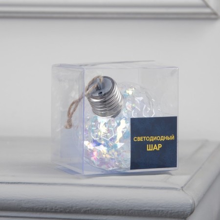 Retro Christmas ball, batteries, 5 LED, glow warm white-3