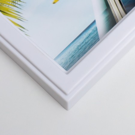 Photo frame plastic in 3 photos 10x15 cm "Lotuses" White 36x27 cm-1