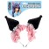 Carnival rim "cat" with glasses, pink color, anime