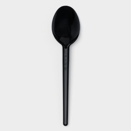 Spoon is a disposable plastic, 16.5 cm, black color, set 12 pcs-1