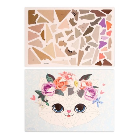 Applications with geometric stickers "Flower kitty" 21x29.7cm-3
