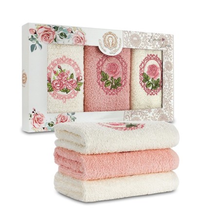 Set of terry napkins "Flowers", size 30x50 cm - 3 pcs-3