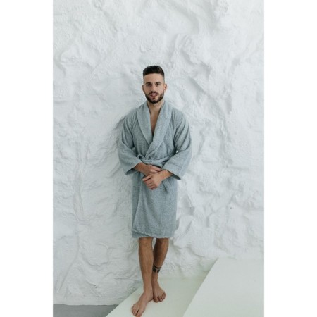 Tainted male bathrobe, size 48, mint color-2