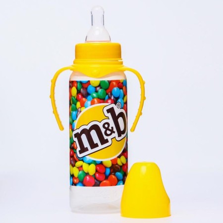 A bottle of feeding "Drage M&B", classic throat, 250 ml., 3 months, cylinder, with handles-1