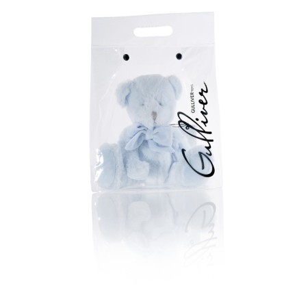 Gulliver soft toy Bear with a bow, blue color, 22 cm-1