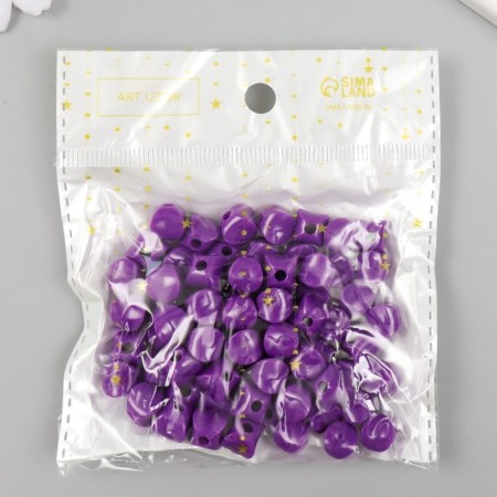 Beads for creativity plastic "Cube with flattened edges" Violet set 30 grams d = 0.8 cm 975305-2