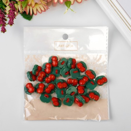 A set of buttons of decorative plastic "Cherries" set 30 pcs 1.3x1.2 cm-4