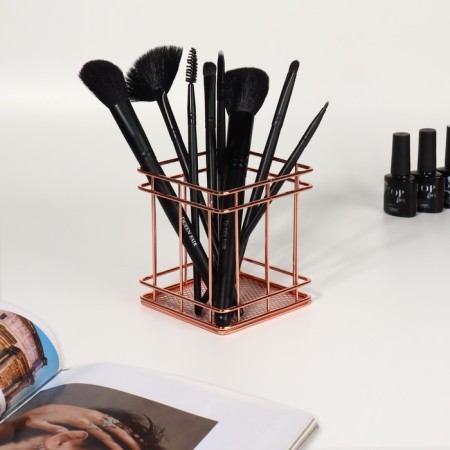 Storage for storage of manicure/cosmetic supplies "Rafael", 9 × 9 × 10 cm, bronze color-3