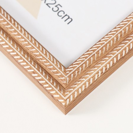 Photo frame plastic 20x25 cm "Double braid" wheat 22.4x27.4x1.1 cm-2