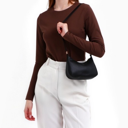 Bag women of artificial leather, 19x15x6.5 cm, black color-7