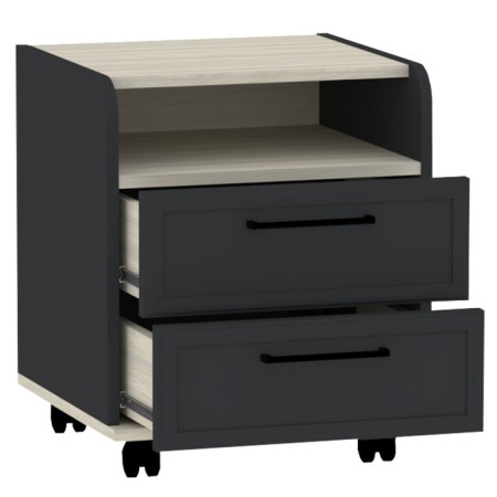Office cabinet Aurelio 94, 450 × 450 × 535 mm, color Anthracite / Blackwood satin-1
