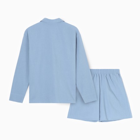 Пижама женская (рубашка и шорты) KAFTAN "Basic" р.48-50, голубой-10