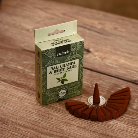 Incense nag champa "tulasi" 15 aromacons white sage