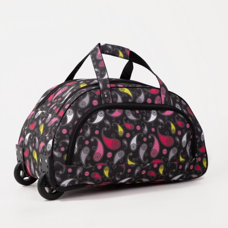 Road bag on wheels, lightning department, external pocket, colorful color