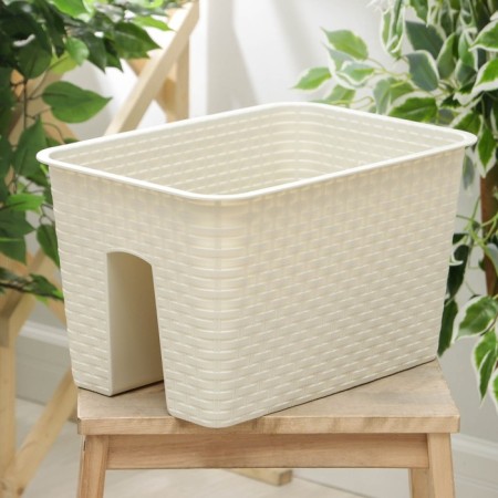 Kashpo on the railing "rattan", 12 l, beige color