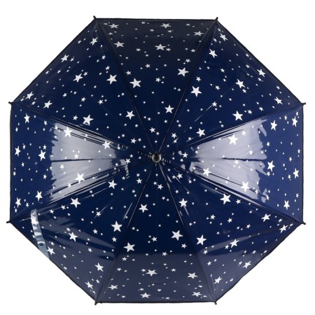 Umbrella - semi -automatic cane "stars", 8 spokes, r = 54 cm, the color is dark - blue-4