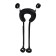 Fixing sling Anonymo with a pillow, velor, 127 cm, black color