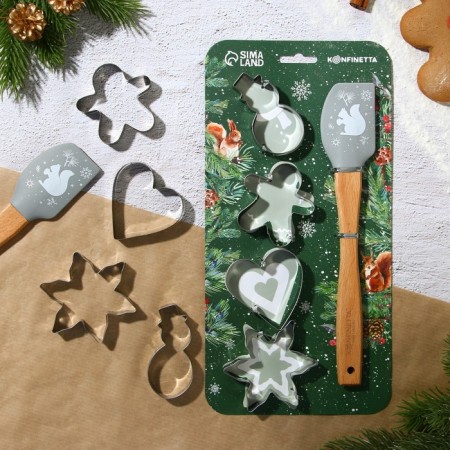 Set of confectionery "Cozy stories", Forms for cookies 4 pcs, shoulder blade 1 pcs-1