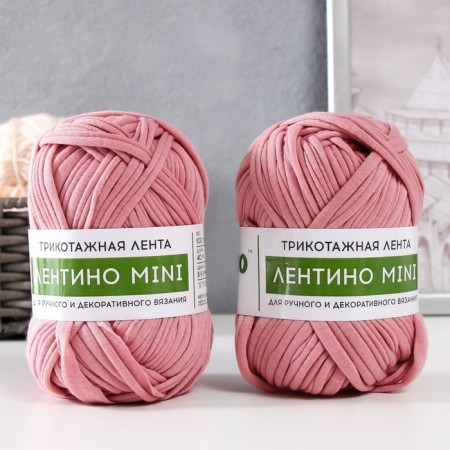 Knitted yarn 100% cotton "lentino mini" 100 g 40 m color 02 powder pink