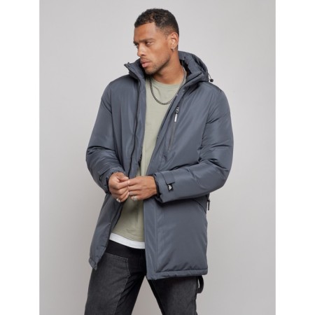 Extensive male winter park, size 50, dark gray color-8