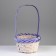 Wicker basket (bamboo), 17 x 9 x 30cm, white-violet