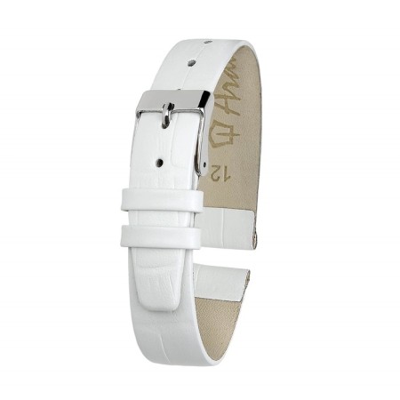 Watch strap, 12 mm, harness 65 mm, larynx 105 mm, genuine leather, white