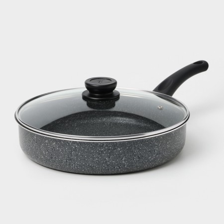 Silenik Granit, D = 28 cm, with anti -stick coating, glass cover, color gray color