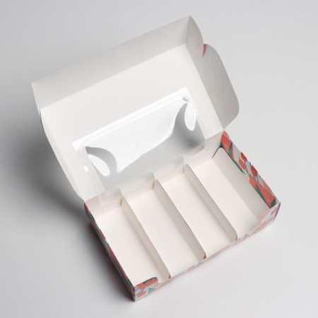 Box for eclairs, confectionery packaging, 4 inserts, “You are beautiful”, 25.2 x 15 x 7 cm-2