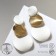 Earrings Metal "Azelia" circles, trio, white color in gold