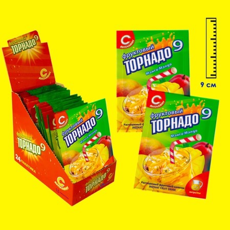 Soluble drink with the taste of mango "Fruit Thornado", 9 g