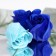 Soap roses, turquoise and blue, set of 11 pcs.