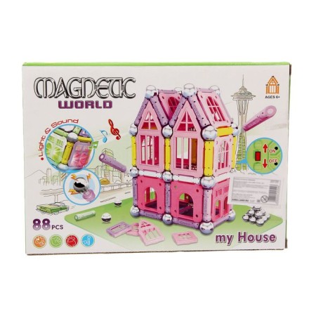 Designer magnetic "house", light and sound effects, 88 parts-1