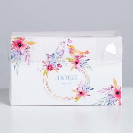Capcake box, confectionery packaging, 2 cells “Love and Dream”, 16 x 8 x 10 cm-1