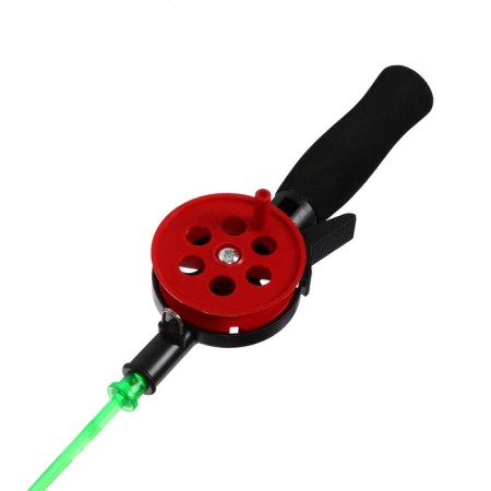 Winter fishing rod, neoprene handle, length 33 cm, red color, HFB-34-4