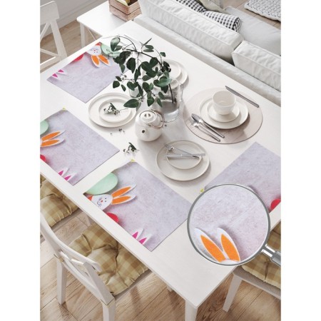 A set of napkins for setting the table "Color eggs with ears", rectangular, size 32x46 cm, 4 pcs-1