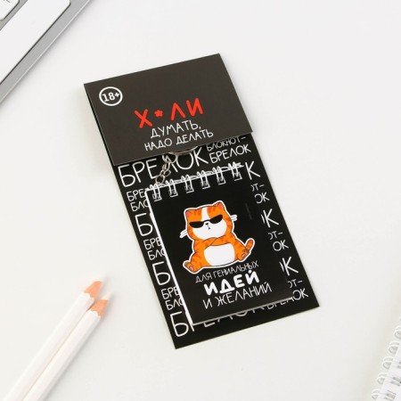 Key keychain notebook “For brilliant ideas”, 5.5 x 7.5 cm-2