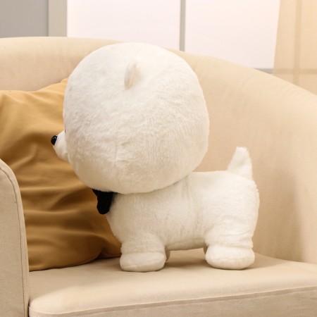 Soft toy "Dog in a butterfly", 40 cm, white color-4