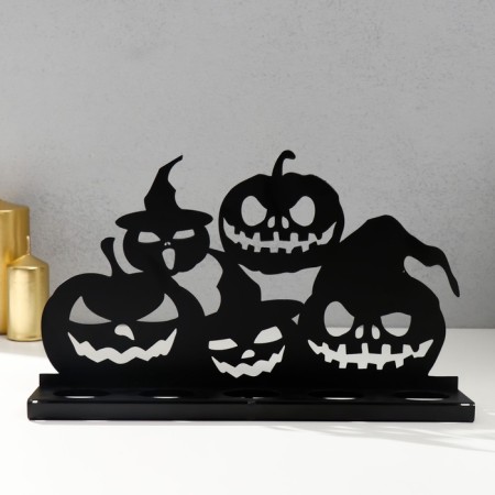 Summary Metal for 5 candles "Halloween. Pumpkin" Black 12.5x29.5x6 cm-4