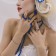 Bracelet "ice" 1 row, blue color in silver, 7 cm