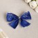 Festive bow "snowfall", blue, 14 x 10 cm
