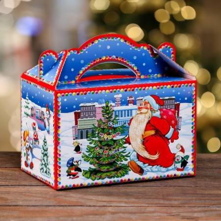 Gift box "Snowmen in the city" 20 x 12 x 19 cm