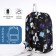 School backpack from textiles on lightning, 3 pockets, black color