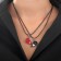 Kulons on the lace "Uenubles" hearts, love me, black-red color, 45 cm