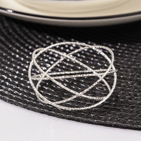 UNIVERSE napkin ring, 5 × 5 × 2.5 cm, silver color