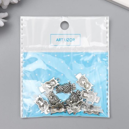 Decor Metal for creativity "Owl on a branch" (A10093) 2.1x1.2 cm-3